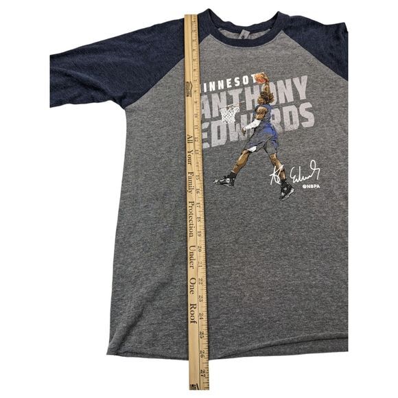 NBA Minnesota Timberwolves Anthony Edwards Mens Size M Raglan Sleeve - Picture 9 of 9